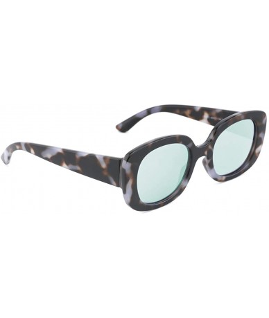 Sport New Vintage Square Frame Sunglasses for Men and Women UV400 Protection - Grey Tortoise (Gray Blue Lenses) - CF195R3YS5O...