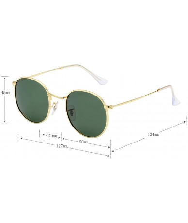 Oval Classic Retro Metal Frame Round Circle Mirrored Sunglasses Men Women Glasses 3447 - Gnpc With Bag - CC18M4E8H4R $14.02