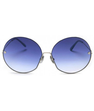 Square Luxury Vintage Round Sunglasses Women Fashion Half Frame Tinted Lens Oversized Sun Glasses FeLady Big Shades - C8199CR...