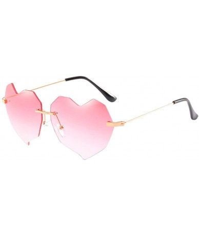 Sport Retro 80s Ladies Irregular Shape Sunglasses for Travel Vacation Sunshine - Pink - CF18DLWR3SD $12.26