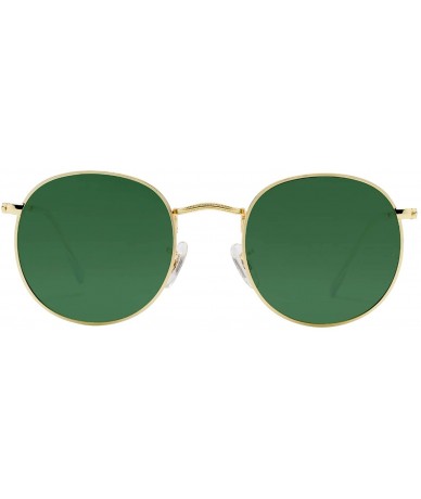 Oval Classic Retro Metal Frame Round Circle Mirrored Sunglasses Men Women Glasses 3447 - Gnpc With Bag - CC18M4E8H4R $14.02