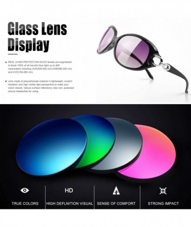 Oversized Retro Classic Polarized Sunglasses for Women 100% UV400 Protection Lens Driving Outdoor Oversized Sun Eye Glass - C...