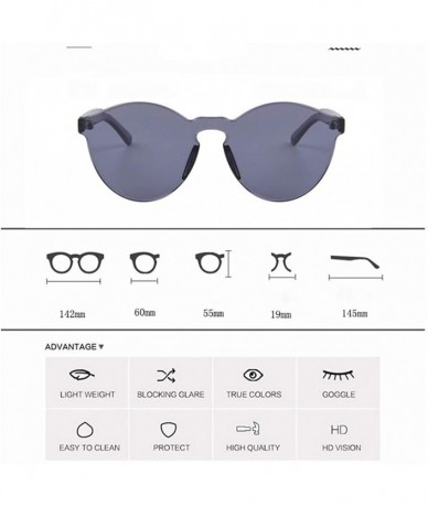 Oversized Frameless Transparent Glasses Europe and America Candy Color Couple Sunglasses 2019 Fashion - Blue - CD18TH7G2HK $1...