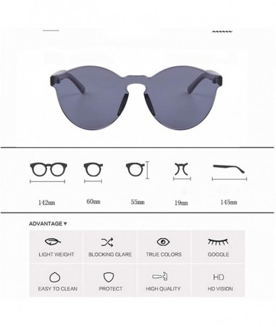 Oversized Frameless Transparent Glasses Europe and America Candy Color Couple Sunglasses 2019 Fashion - Blue - CD18TH7G2HK $7.15