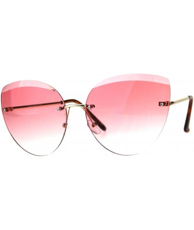 Butterfly Womens Rimless Oversize Butterfly Designer Diva Sunglasses - Pink - CS18CIA9H3M $15.26