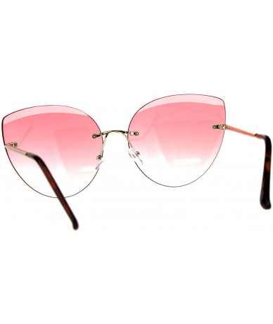 Butterfly Womens Rimless Oversize Butterfly Designer Diva Sunglasses - Pink - CS18CIA9H3M $15.26