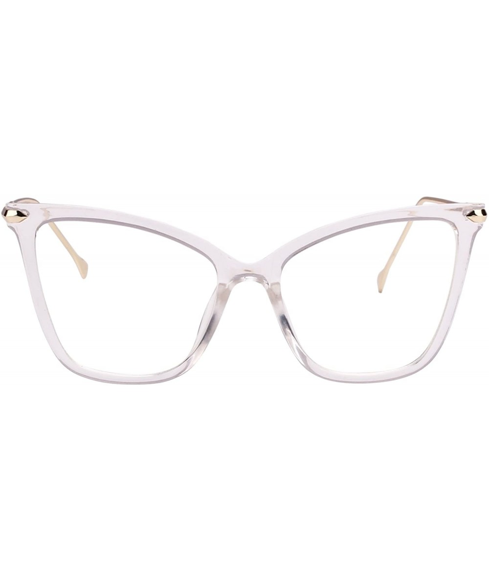 Sport Womens Cat Eye Transparent Frame Mod Sunglasses Eyeglasses - Transparent - C318799W2IY $19.11