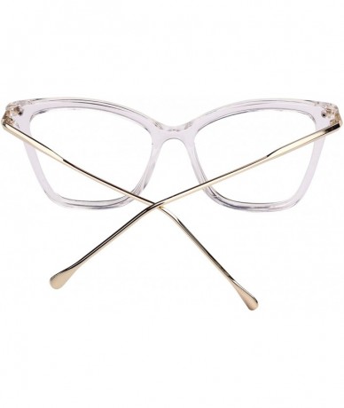 Sport Womens Cat Eye Transparent Frame Mod Sunglasses Eyeglasses - Transparent - C318799W2IY $19.11