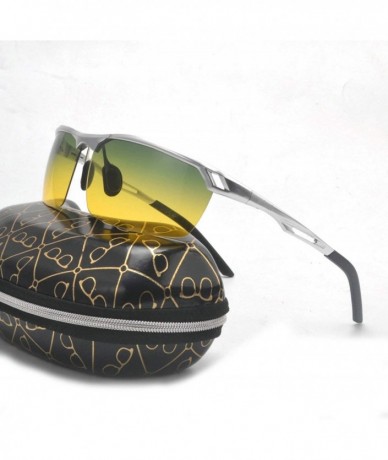 Goggle Fashion Glasses dual use Polarized Sunglasses - Silver Frame Day and Night - C318QZTZYD8 $13.32