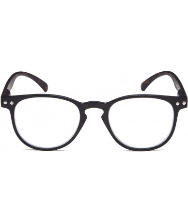 Round Retro Round Reading Glasses Women - Black Frame/Tortoise Arm - CW18K7O58N8 $9.55