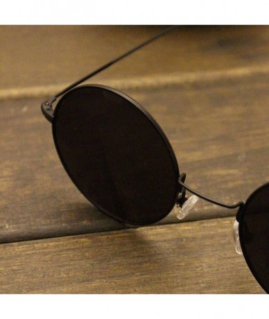 Semi-rimless American Retro Sunglasses - Round Polarized Men Women Anti-UV Classic Sunglasses for Driving Fishing Cycling - B...