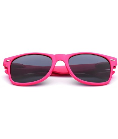 Wayfarer Iconic Horn Rimmed Classic Sunglasses - Bright Neon Colors - Pink - CR12NTEH2XN $12.40