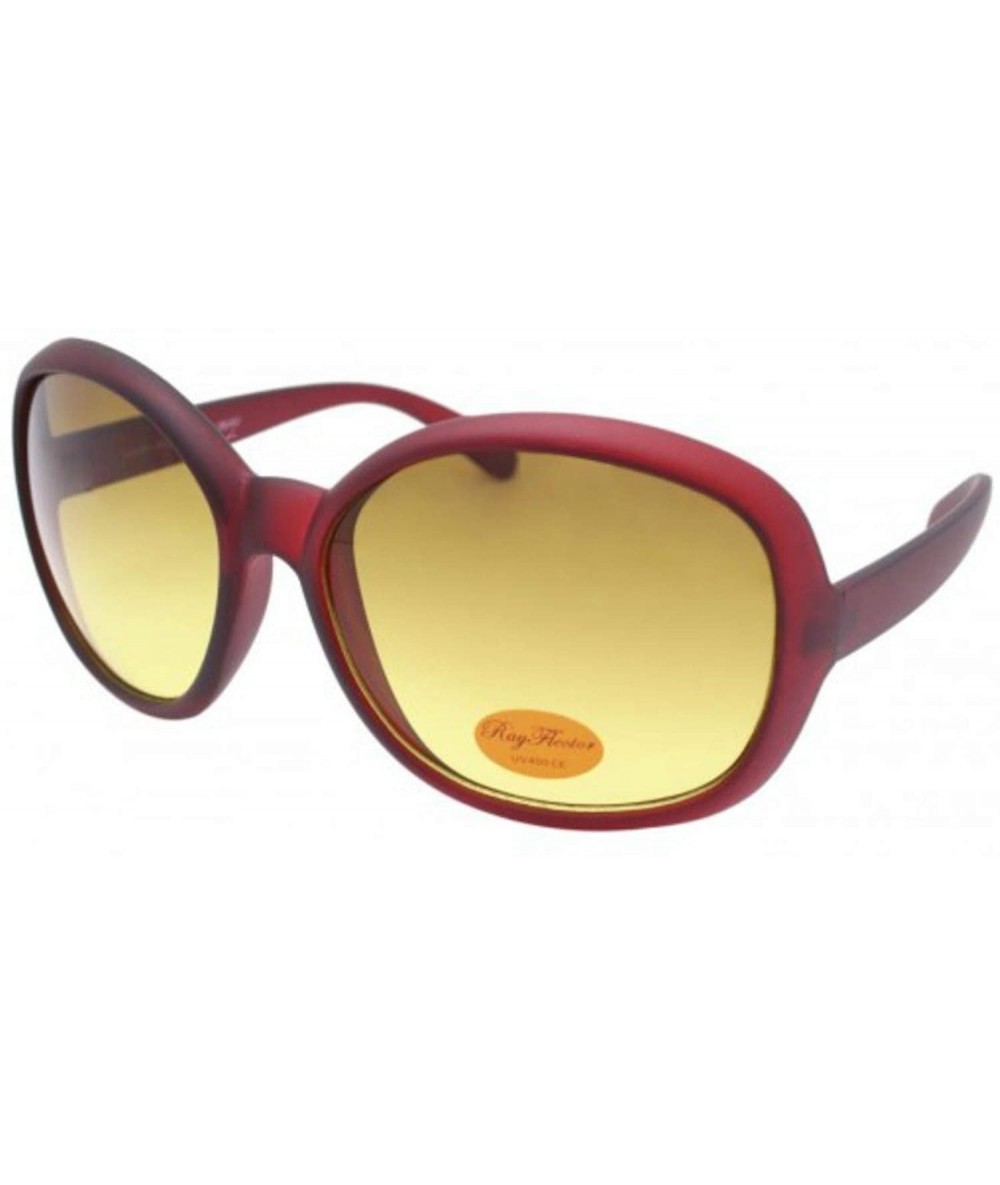 Oversized Oversized Round Sunglasses - Red - CM199WGTTY7 $10.03