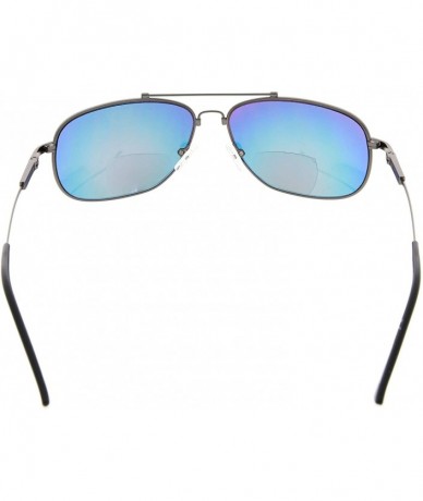Wayfarer Memory Bifocal Sunglasses Flexible SUNSHINE READERS For Men And Women - Red-mirror - CT18N9QW0QY $15.54
