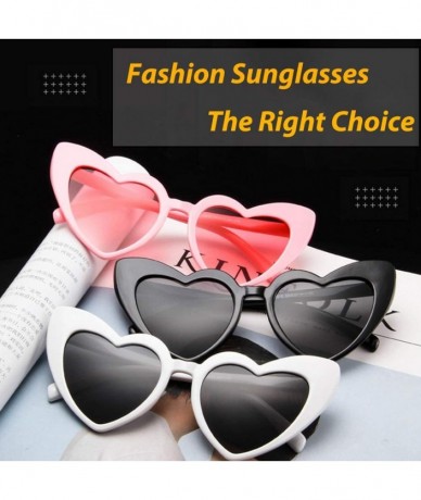 Goggle Heart Sunglasses Clout Goggles Vintage Women Cat Eye Retro Mod Style Oversized Sun Glasses - Light Orange - CQ1928L5I2...