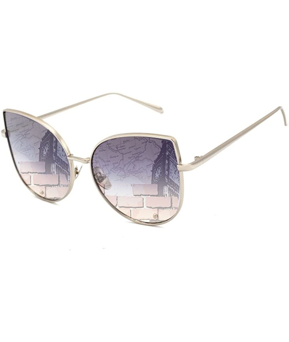 Cat Eye Sale Day Deals Sale Offers-Cat Eye Mirrored Flat Lenses Women Sunglasses - Grey - CW18ECXERDZ $12.48