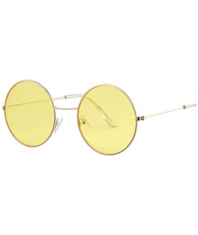 Round Designer Women Round Sunglasses Fashion Vintage Metal Frame Ocean Sun Glasses Shade Oval Female Eyewear - CP197Y76HCD $...