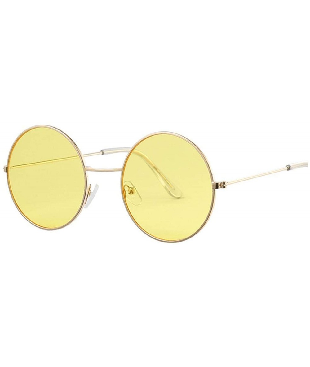 Round Designer Women Round Sunglasses Fashion Vintage Metal Frame Ocean Sun Glasses Shade Oval Female Eyewear - CP197Y76HCD $...