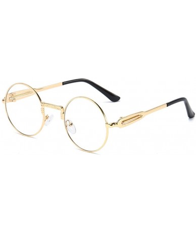 Oversized Unisex Glasses - UV400 Protection Round Vintage Steampunk Sunglasses - Black Frame Red Lens - CF190EZL52Y $18.34