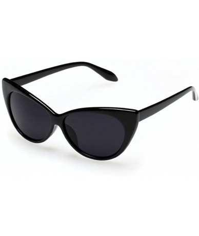Cat Eye Women Cataye Sunglasses Mod Oversized Retro Fashion - Black - C411G18CHTJ $10.35