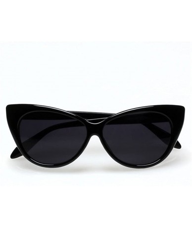 Cat Eye Women Cataye Sunglasses Mod Oversized Retro Fashion - Black - C411G18CHTJ $10.35