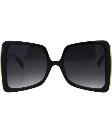 Square Super Oversized Square Sunglasses Womens Glamour Fashion Shades UV 400 - Black - CK18HYA46G7 $11.34