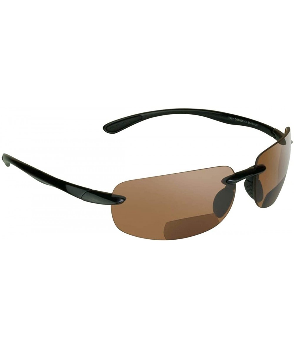 Rimless BIFOCAL Reading Sunglasses Yellow High Definition Smoke Brown Men Women - High Definition Hd With Black - CT18N60AQDZ...