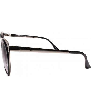 Cat Eye Classy Gorgeous Elegant Fancy Upscale Womens Cat Eye Sunglasses - Black / Silver - C2199EQHR07 $15.28