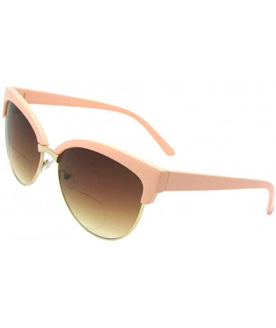 Butterfly Womens Fashion Bifocal Sunglasses B122 - Pink/Gold Frame Brown Lens - CQ18UEU9OZ2 $14.35