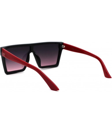 Shield Womens Flat Top Shield Mafia Boyfriend Sunglasses - Black Red Black Pink - CN196WUYU0S $12.48