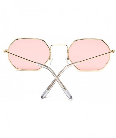 Square 2019 Square Sunglasses Women Retro Fashion Rose Gold Sun Glasses Female Brand Transparent Ladies - Gold Gray - C119859...