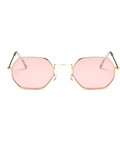 Square 2019 Square Sunglasses Women Retro Fashion Rose Gold Sun Glasses Female Brand Transparent Ladies - Gold Gray - C119859...