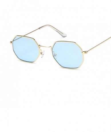 Square 2019 Square Sunglasses Women Retro Fashion Rose Gold Sun Glasses Female Brand Transparent Ladies - Gold Gray - C119859...