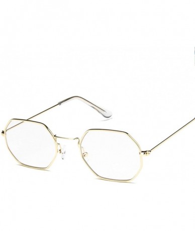 Square 2019 Square Sunglasses Women Retro Fashion Rose Gold Sun Glasses Female Brand Transparent Ladies - Gold Gray - C119859...
