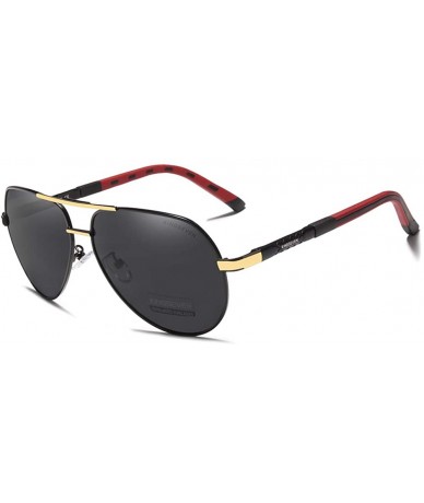 Oval Men's Polarized Sun Glasses Ultra Light Fashion - Gold/Gray - CB186REQQD2 $37.01