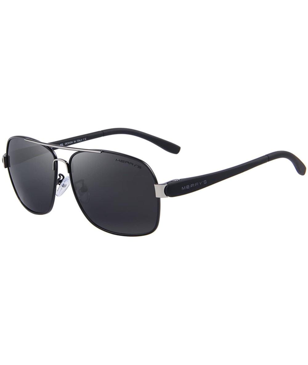 Oversized Men's Polarized Driving Sunglasses TR90 Color Mirror Lens Sun Glasses S8501 - Black - CU12N81MJAJ $12.79