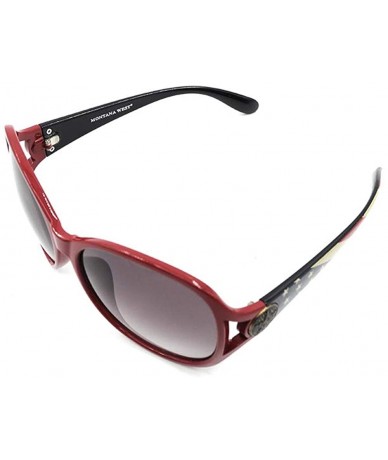 Wayfarer Wayfarer Rhinestone Sunglasses For Women Western UV 400 Protection Shades With Bling - Red-national Flag - C919CDRZO...