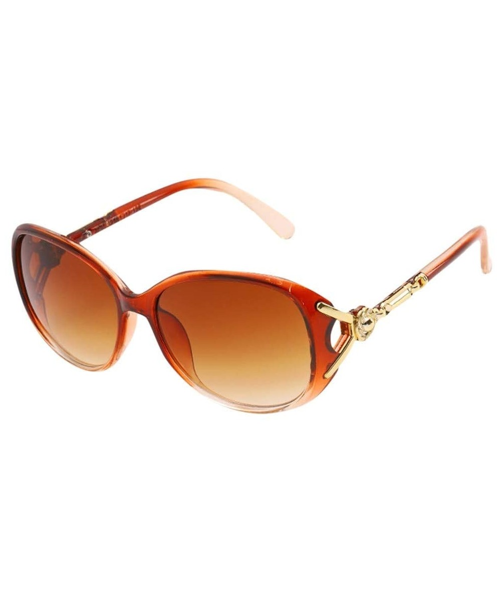 Aviator Polarized Sunglasses for Women Vintage Big Frame Sun Glasses Ladies Shades Rectangular Sunglasses - Coffee - CD199ORC...