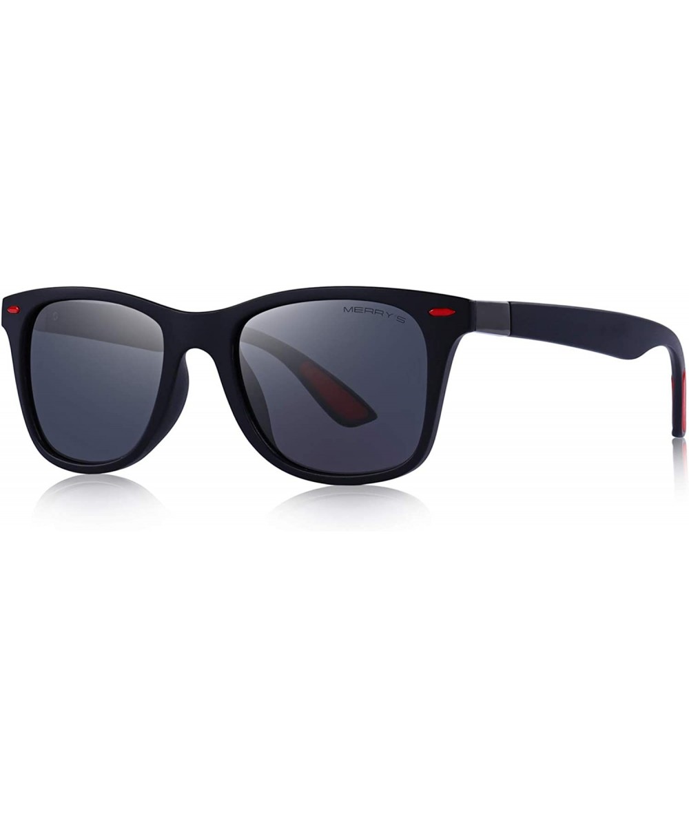 Wayfarer Polarized Sunglasses for Men fashion driving Sun glasses Man S8508 - Red Black - C718HTYEWIM $9.83