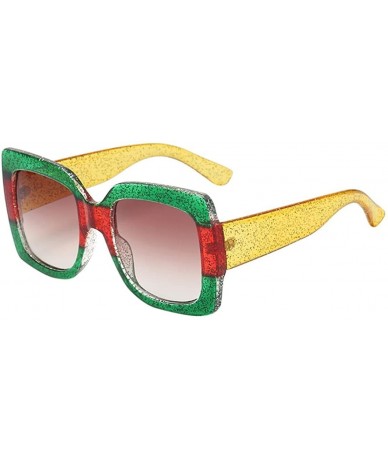 Square Women Sunglasses-Oversized Square Luxury Sunglasses Gradient Lens Eyewear - H - C818ES0Q3C9 $18.00