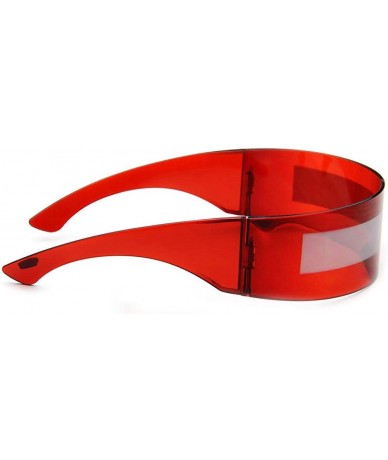 Shield Futuristic Shield Sunglasses Monoblock Cyclops 100% UV400 - Red - CK122QWUHS1 $11.01