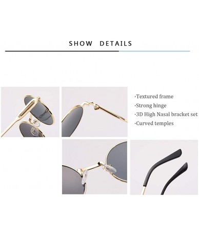 Oversized Unisex Glasses - UV400 Protection Round Vintage Steampunk Sunglasses - Black Frame Red Lens - CF190EZL52Y $18.34