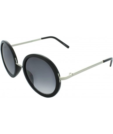 Round Classic Metal Bridge 50mm Round Sunglasses - Black-silver - CW11LQ6E32F $7.82