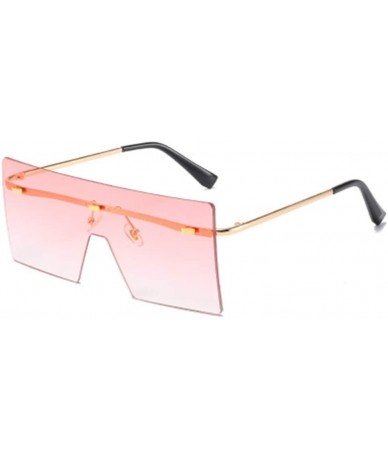 Sport Square Frameless One-Piece Personality Big Frame Sunglasses Sunglasses - 1 - CT1908C7AXD $30.17