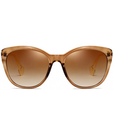 Oval Women Sunglasses Retro Black Drive Holiday Oval Non-Polarized UV400 - Brown - C618R838QA9 $12.56