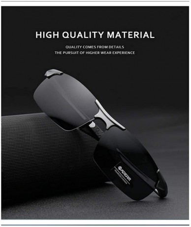Sport Aluminum Magnesium Metal Glasses High Definition Polarizing Driver's Sunglasses for Outdoor Sports - Silver - CX18Z4QW7...