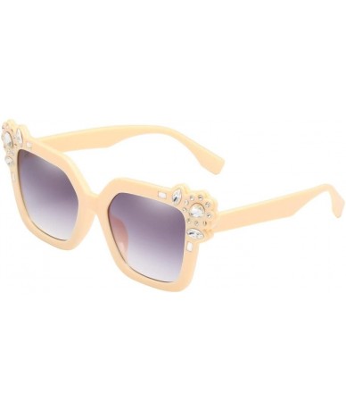 Cat Eye Rhinestone Butterfly Sunglasses Sparkling - Beige - CQ199ONI3DY $10.63