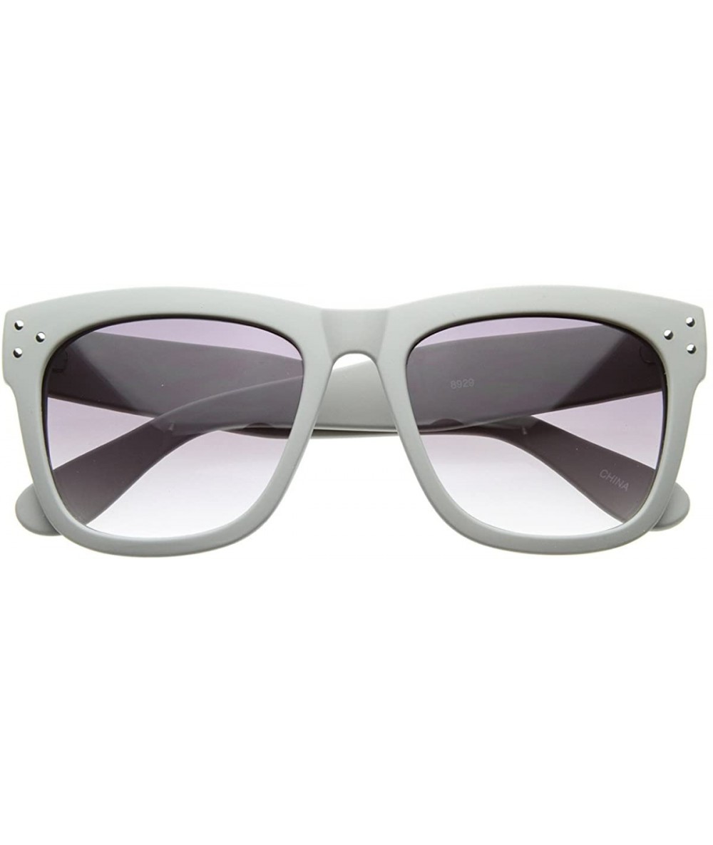 Wayfarer Designer Inspired Thick Frame Fashion Horn Rimmed Sunglasses (Grey) - CO116Q21I4P $12.84
