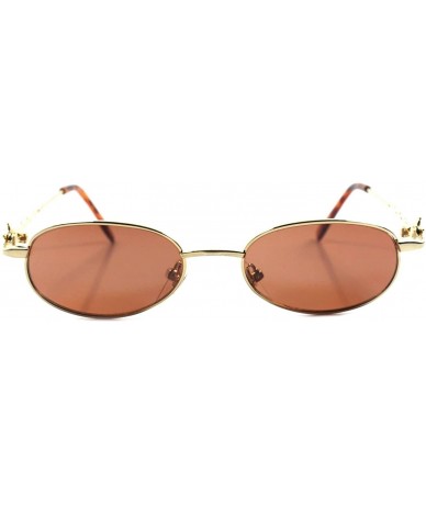 Oval Vintage Old Deadstock Funky Funny Mens Womens Round Oval Sunglasses - Gold - CU189R889Z2 $12.05