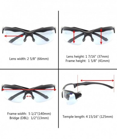 Wrap Sport Bifocal Sunglasses Half Frame Outdoor Readingglasses Men And Women - Silver - CT18C3YGR7N $10.58